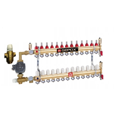 Rozdzielacz 13 z Grupą Pompową do Podłogówki 2,3 Kvs Afriso